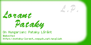 lorant pataky business card